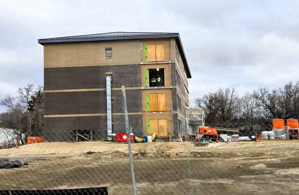 March 2026 construction operations for fiscal year 2024-funded $55.75 million Collective Training Officers Quarters Project at Fort McCoy