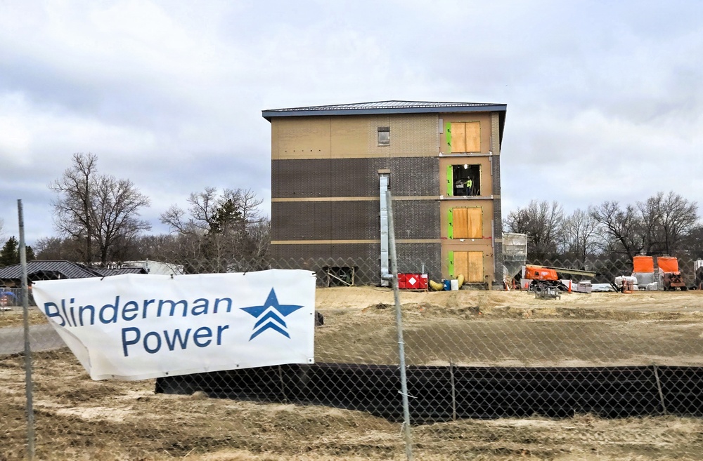 March 2026 construction operations for fiscal year 2024-funded $55.75 million Collective Training Officers Quarters Project at Fort McCoy