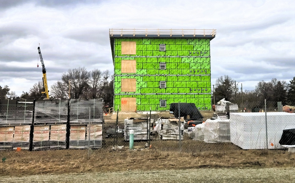 March 2026 construction operations for fiscal year 2024-funded $55.75 million Collective Training Officers Quarters Project at Fort McCoy