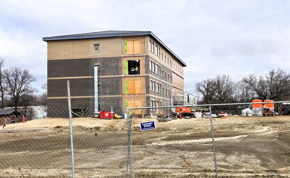 March 2026 construction operations for fiscal year 2024-funded $55.75 million Collective Training Officers Quarters Project at Fort McCoy