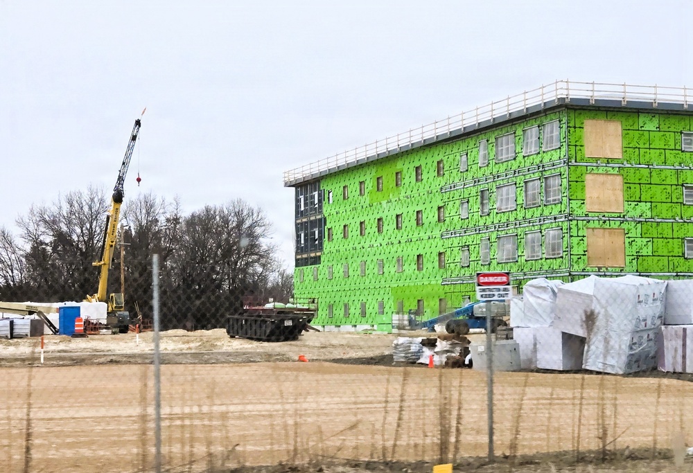 March 2026 construction operations for fiscal year 2024-funded $55.75 million Collective Training Officers Quarters Project at Fort McCoy