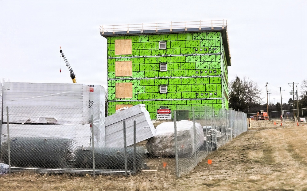 March 2026 construction operations for fiscal year 2024-funded $55.75 million Collective Training Officers Quarters Project at Fort McCoy