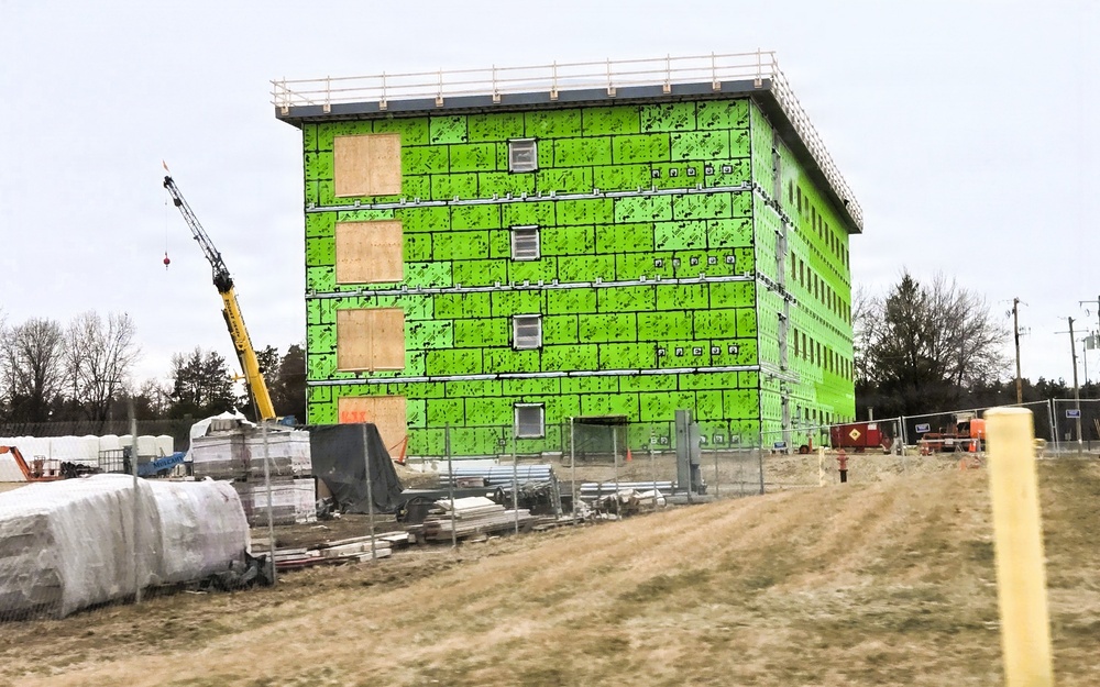 March 2026 construction operations for fiscal year 2024-funded $55.75 million Collective Training Officers Quarters Project at Fort McCoy