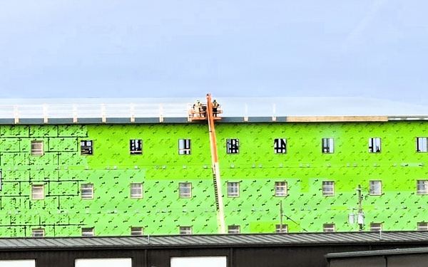 March 2026 construction operations for fiscal year 2024-funded $55.75 million Collective Training Officers Quarters Project at Fort McCoy