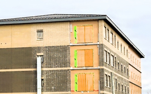 March 2026 construction operations for fiscal year 2024-funded $55.75 million Collective Training Officers Quarters Project at Fort McCoy