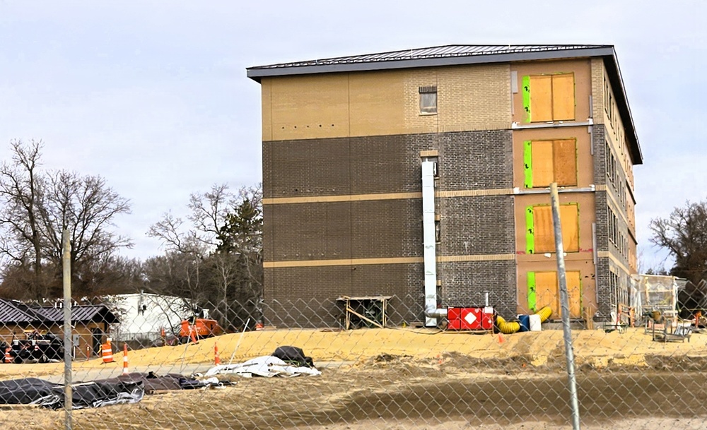 March 2026 construction operations for fiscal year 2024-funded $55.75 million Collective Training Officers Quarters Project at Fort McCoy