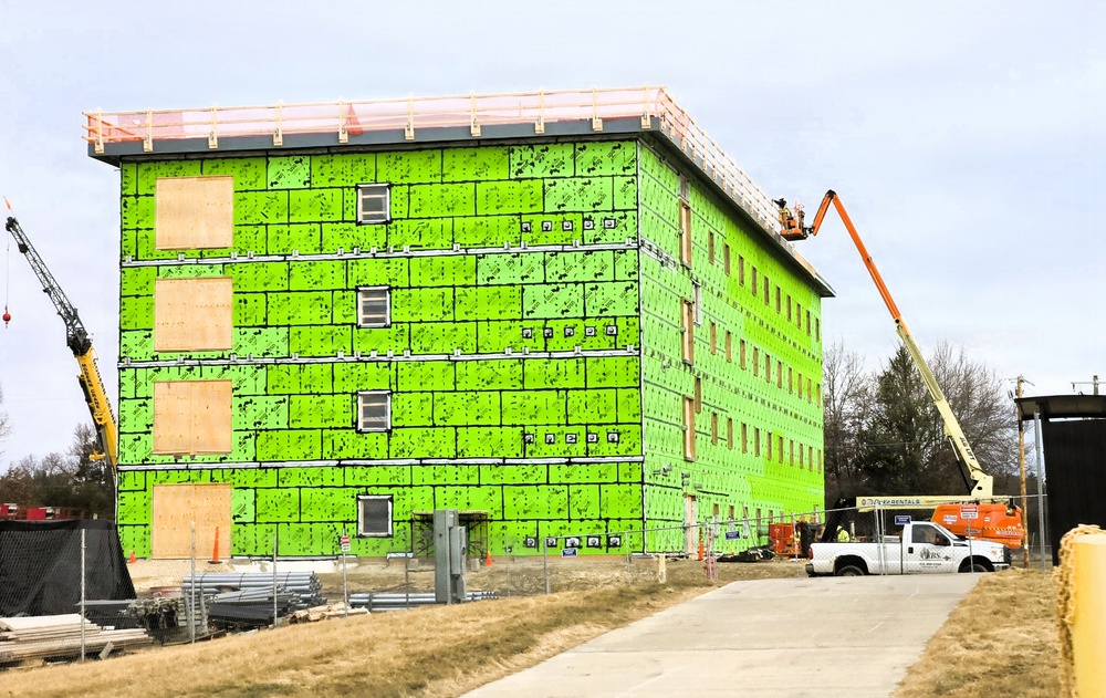 March 2026 construction operations for fiscal year 2024-funded $55.75 million Collective Training Officers Quarters Project at Fort McCoy