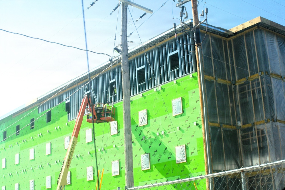 March 2026 construction operations for fiscal year 2024-funded $55.75 million Collective Training Officers Quarters Project at Fort McCoy