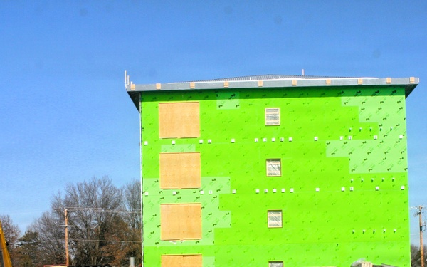 March 2026 construction operations for fiscal year 2024-funded $55.75 million Collective Training Officers Quarters Project at Fort McCoy