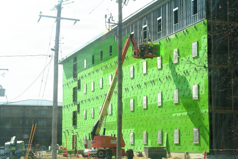 March 2026 construction operations for fiscal year 2024-funded $55.75 million Collective Training Officers Quarters Project at Fort McCoy