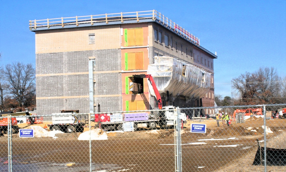 March 2026 construction operations for fiscal year 2024-funded $55.75 million Collective Training Officers Quarters Project at Fort McCoy