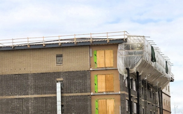 March 2026 construction operations for fiscal year 2024-funded $55.75 million Collective Training Officers Quarters Project at Fort McCoy