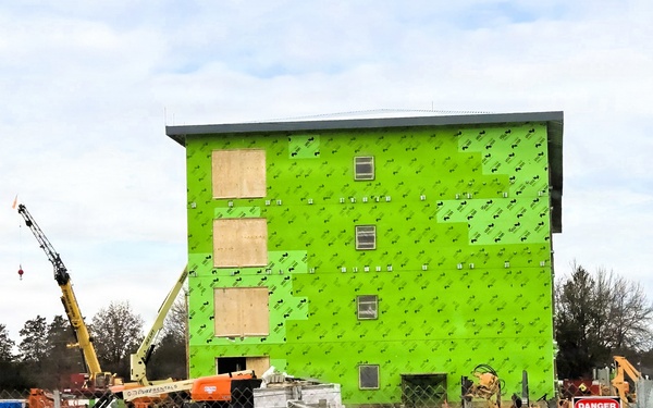 March 2026 construction operations for fiscal year 2024-funded $55.75 million Collective Training Officers Quarters Project at Fort McCoy