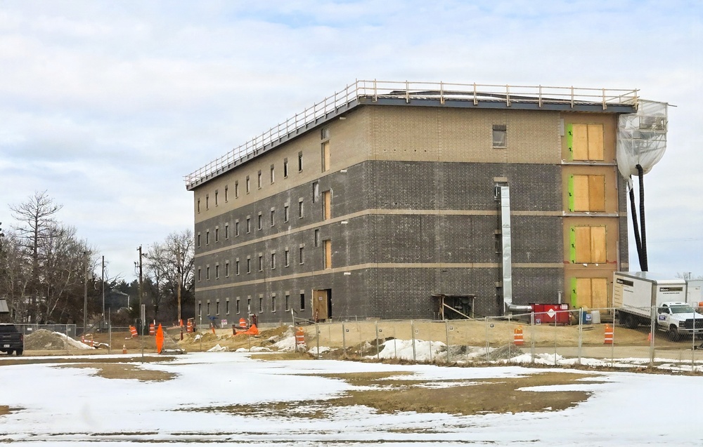 March 2026 construction operations for fiscal year 2024-funded $55.75 million Collective Training Officers Quarters Project at Fort McCoy