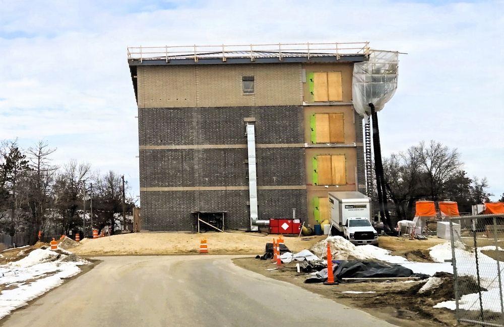 March 2026 construction operations for fiscal year 2024-funded $55.75 million Collective Training Officers Quarters Project at Fort McCoy