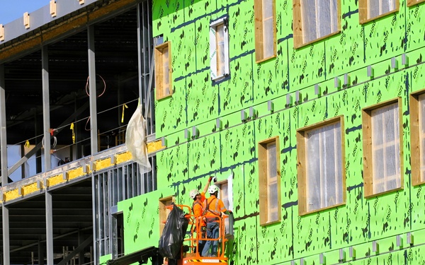 March 2026 construction operations for fiscal year 2024-funded $55.75 million Collective Training Officers Quarters Project at Fort McCoy