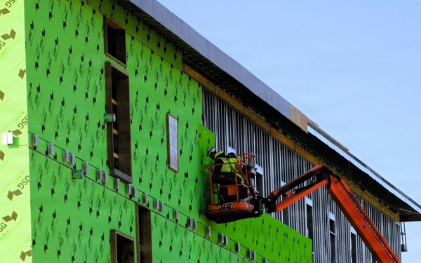 March 2026 construction operations for fiscal year 2024-funded $55.75 million Collective Training Officers Quarters Project at Fort McCoy