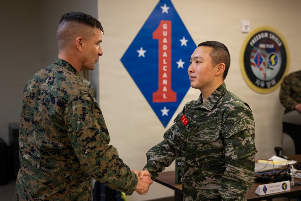 U.S. Marines with 1st MARDIV, foreign partners recognized during Freedom Shield 26