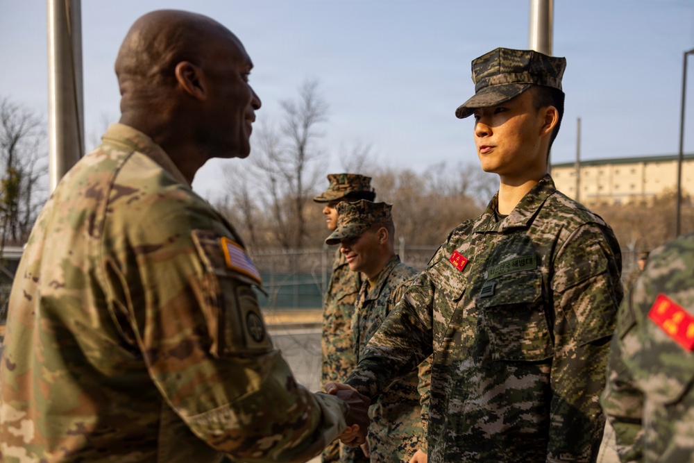 U.S. Marines with 1st MARDIV, foreign partners recognized during Freedom Shield 26