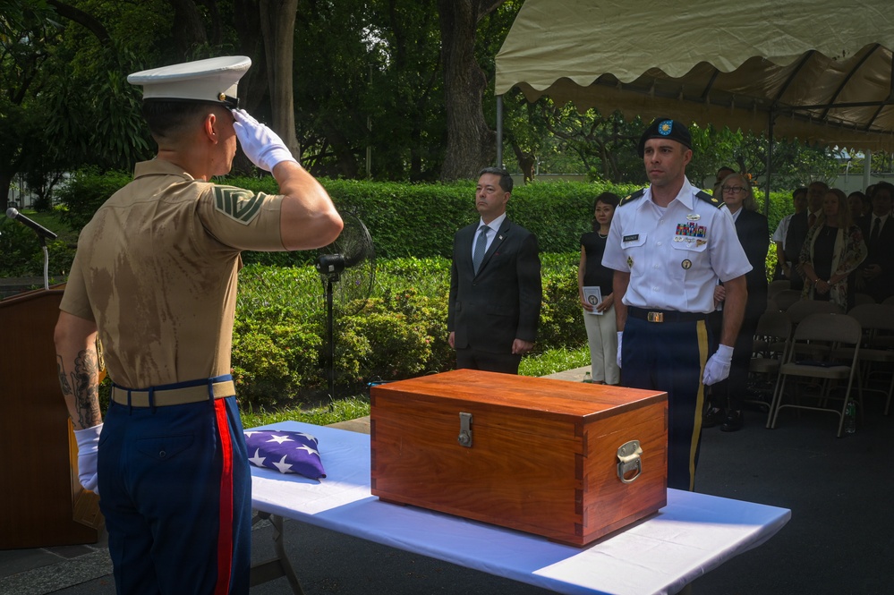 DPAA conducts Repatriation Ceremony at the U.S. Embassy in Thailand