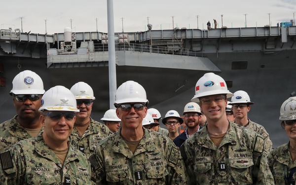 Navy Admiral visits Auxiliary Personnel Lighter