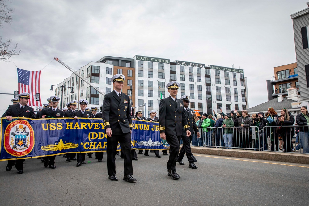 Pre-Commissioning Unit (PCU) Harvey C. Barnum Jr. (DDG 124) Crew March in Boston St. Patrick’s Day Parade