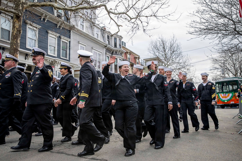 Pre-Commissioning Unit (PCU) Harvey C. Barnum Jr. (DDG 124) Crew March in Boston St. Patrick’s Day Parade