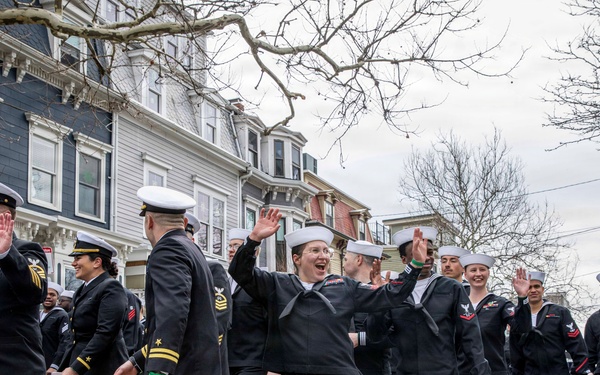 Pre-Commissioning Unit (PCU) Harvey C. Barnum Jr. (DDG 124) Crew March in Boston St. Patrick’s Day Parade