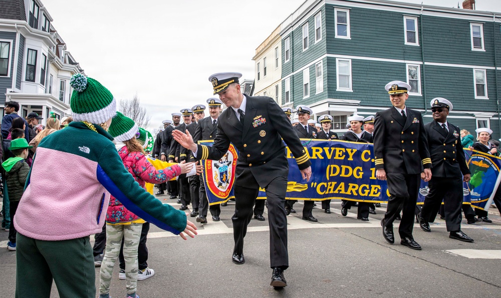 Pre-Commissioning Unit (PCU) Harvey C. Barnum Jr. (DDG 124) Crew March in Boston St. Patrick’s Day Parade