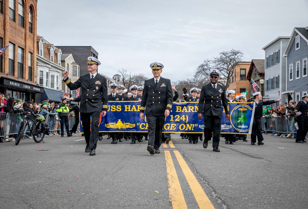 Pre-Commissioning Unit (PCU) Harvey C. Barnum Jr. (DDG 124) Crew March in Boston St. Patrick’s Day Parade