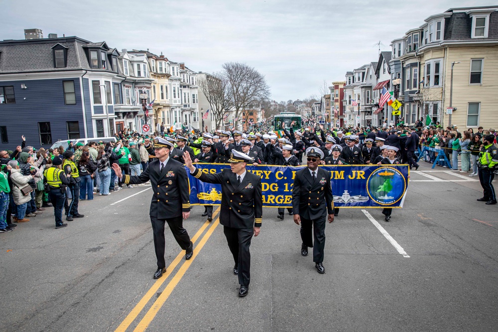 Pre-Commissioning Unit (PCU) Harvey C. Barnum Jr. (DDG 124) Crew March in Boston St. Patrick’s Day Parade