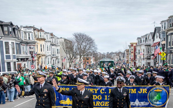 Pre-Commissioning Unit (PCU) Harvey C. Barnum Jr. (DDG 124) Crew March in Boston St. Patrick’s Day Parade