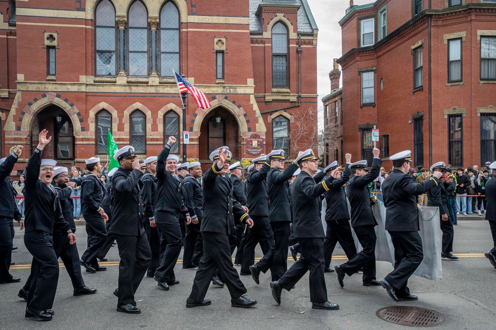 Pre-Commissioning Unit (PCU) Harvey C. Barnum Jr. (DDG 124) Crew March in Boston St. Patrick’s Day Parade