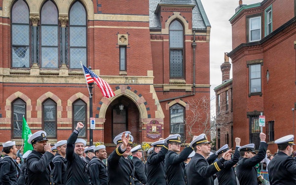 Pre-Commissioning Unit (PCU) Harvey C. Barnum Jr. (DDG 124) Crew March in Boston St. Patrick’s Day Parade