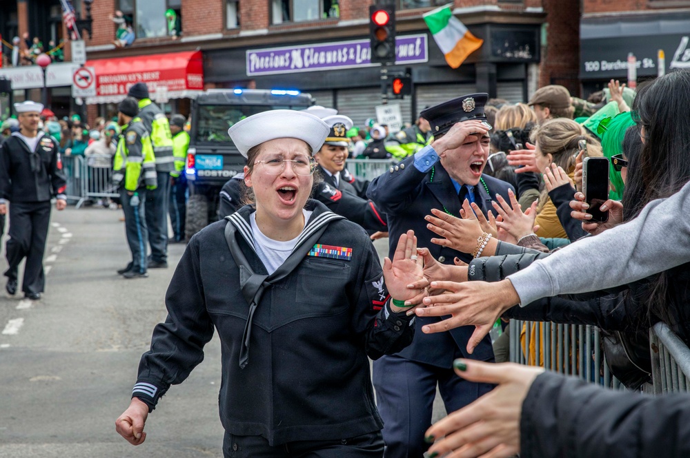 Pre-Commissioning Unit (PCU) Harvey C. Barnum Jr. (DDG 124) Crew March in Boston St. Patrick’s Day Parade