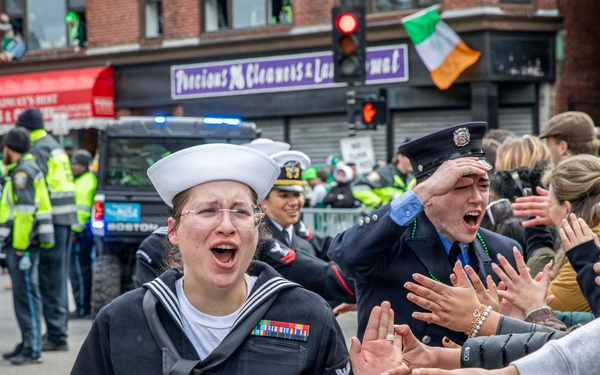 Pre-Commissioning Unit (PCU) Harvey C. Barnum Jr. (DDG 124) Crew March in Boston St. Patrick’s Day Parade