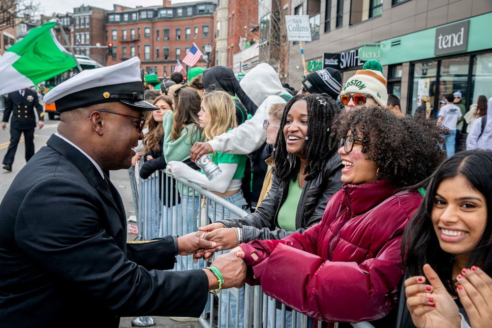 Pre-Commissioning Unit (PCU) Harvey C. Barnum Jr. (DDG 124) Crew March in Boston St. Patrick’s Day Parade