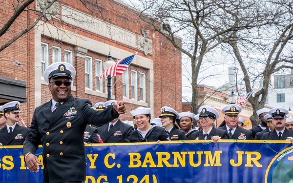 Pre-Commissioning Unit (PCU) Harvey C. Barnum Jr. (DDG 124) Crew March in Boston St. Patrick’s Day Parade