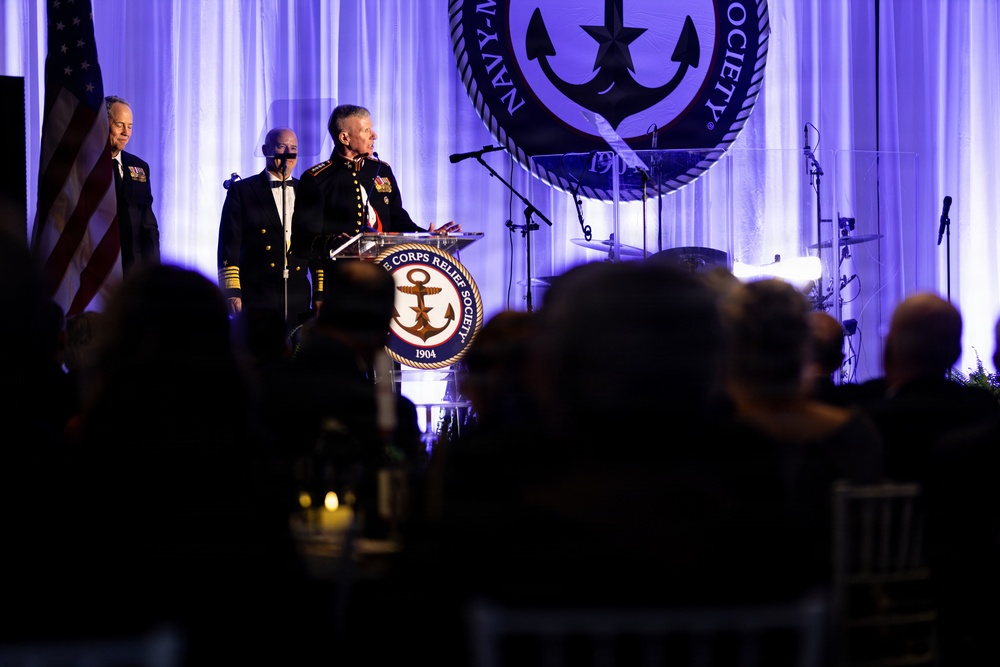 The Commandant, Gen. Eric M. Smith is the guest of honor of the Navy Marine Corps Relief Society Ball