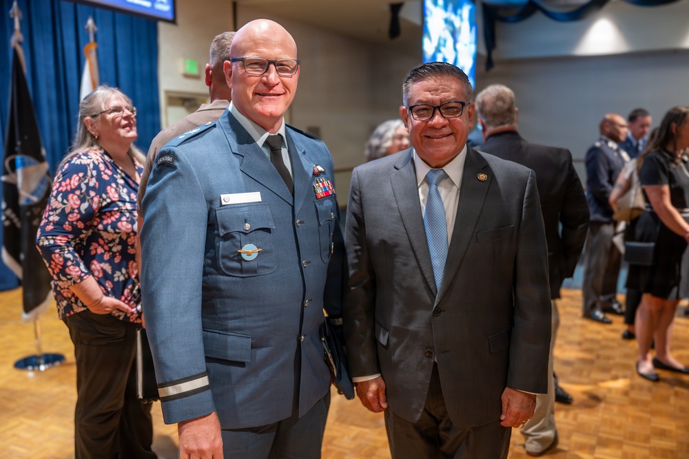S4S's CAF Brig Gen. Paul poses with U.S. Rep. Carbajal at 2026 State of Vandenberg