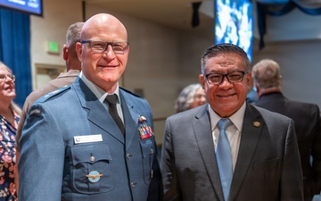 S4S's CAF Brig Gen. Paul poses with U.S. Rep. Carbajal at 2026 State of Vandenberg