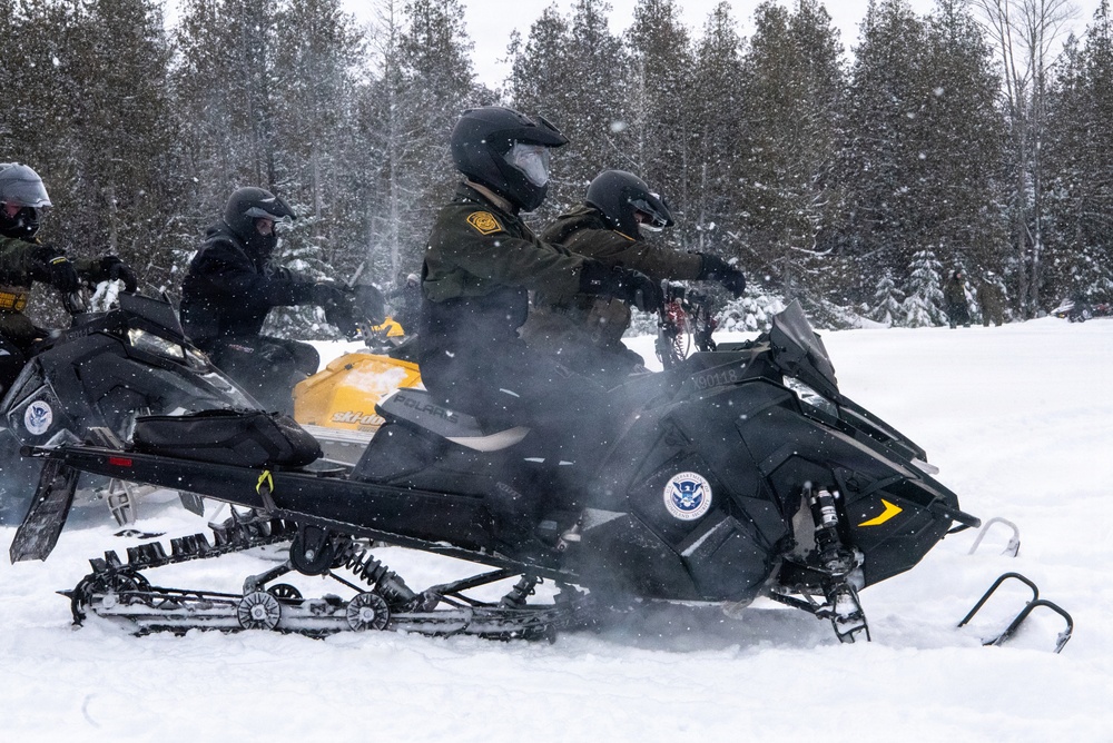 Coast Guard Northeast Conducts Snowmobile Training with Maine Customs and Border Patrol