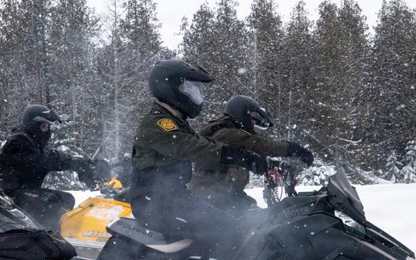 Coast Guard Northeast Conducts Snowmobile Training with Maine Customs and Border Patrol