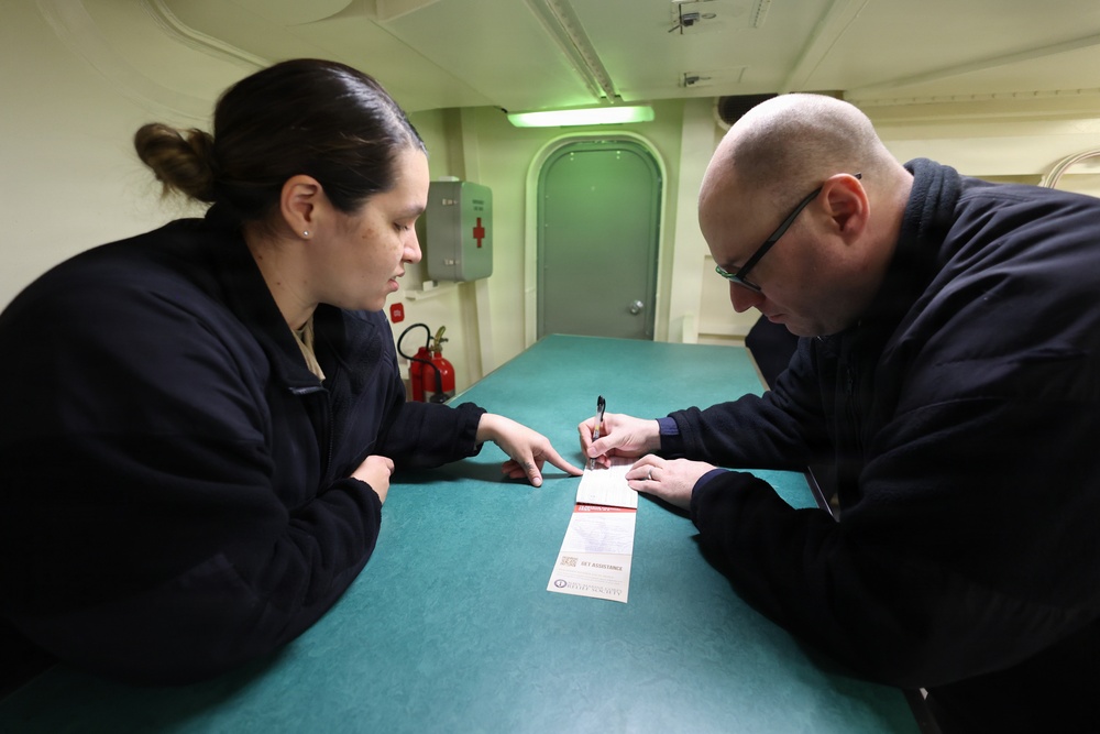 PCU John F. Kennedy participates in the annual Navy-Marine Corps Relief Society (NMCRS) fund drive.