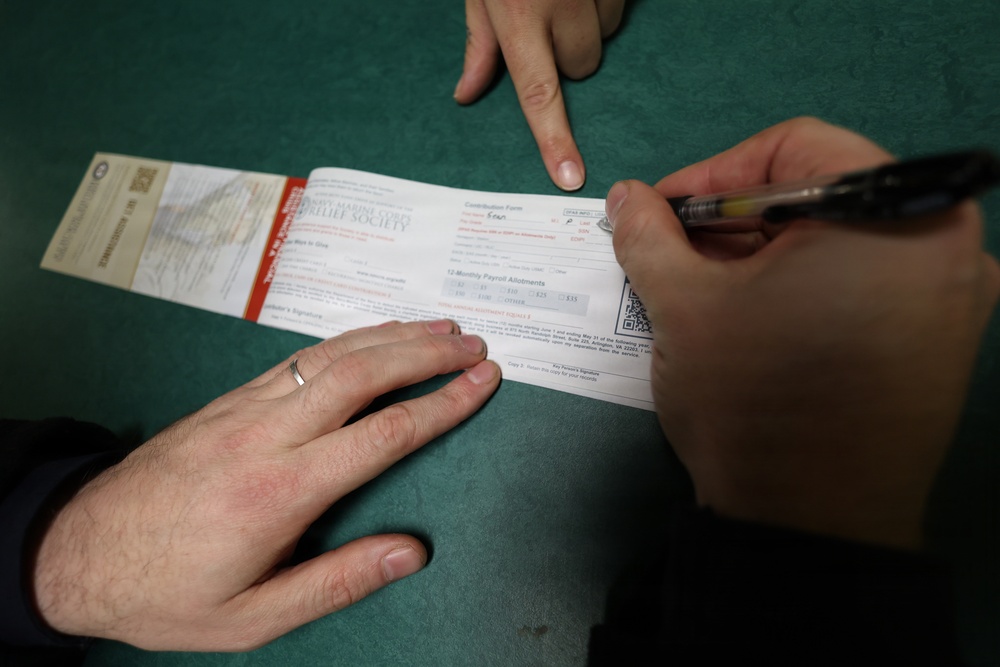 PCU John F. Kennedy participates in the annual Navy-Marine Corps Relief Society (NMCRS) fund drive.