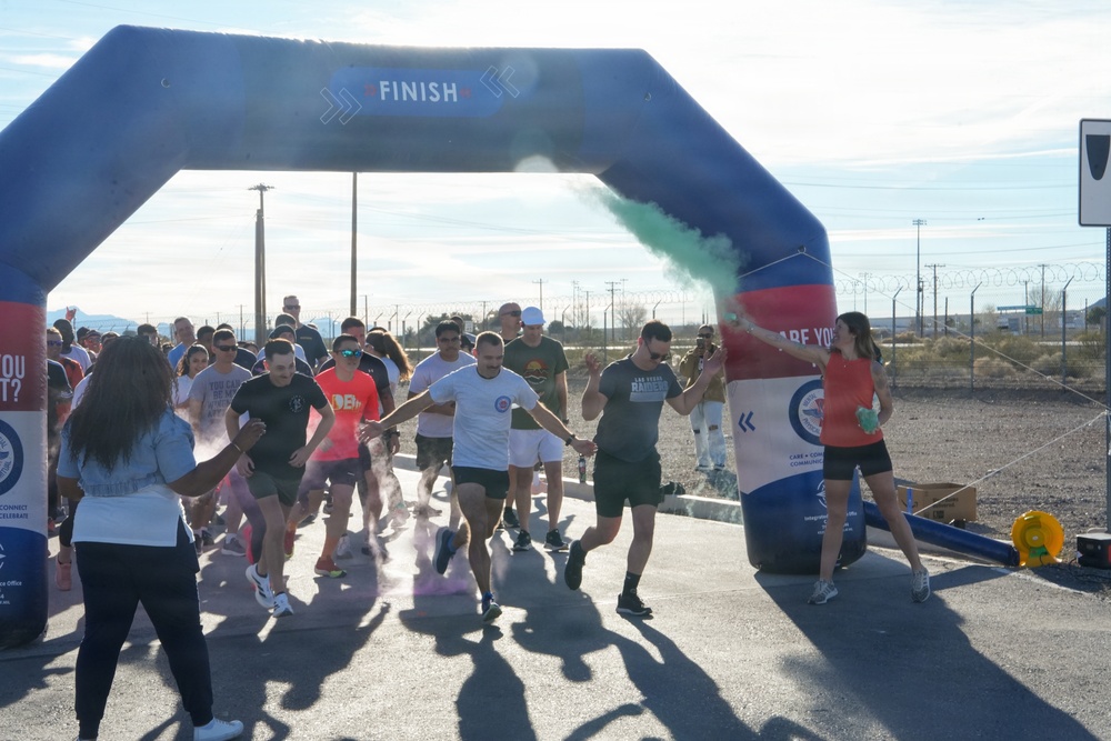 Creech AFB airmen run 3K to support teen dating violence awareness