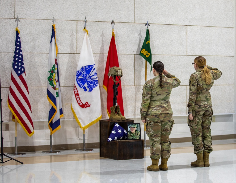 WVNG Soldiers honor Spc. Sarah Beckstrom during 863rd Military Police Company memorial ceremony