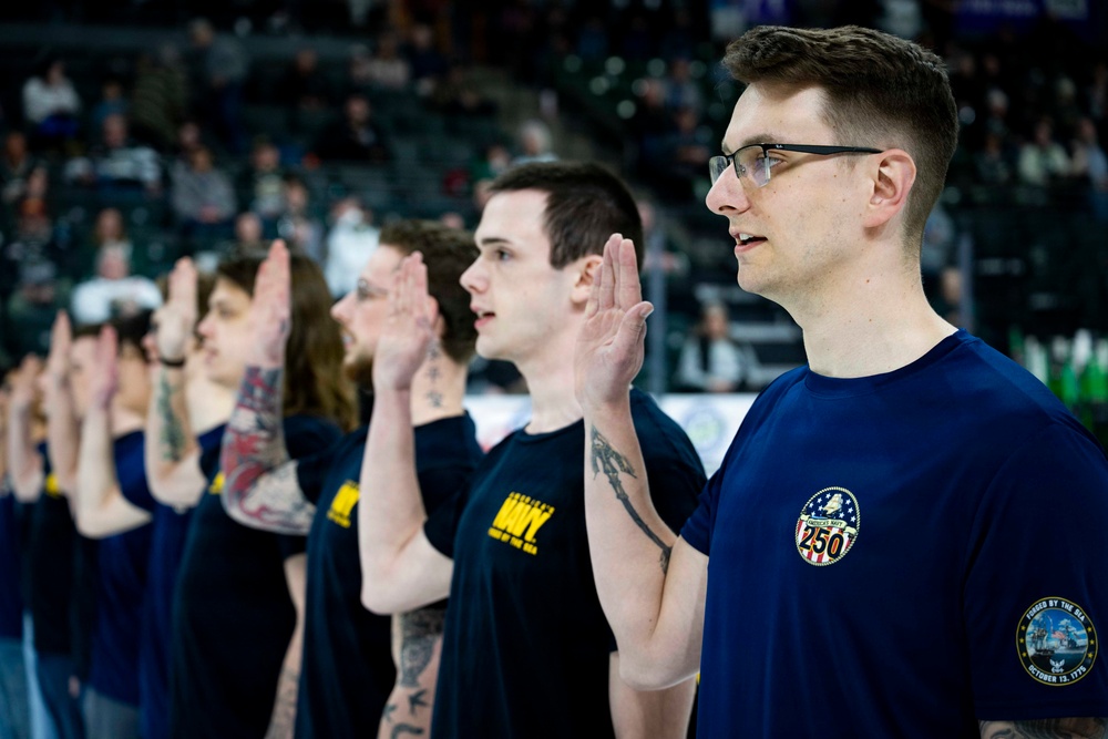 Future Sailors Enlist During Navy Night at Angel of the Winds Arena