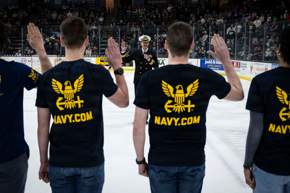 Future Sailors Enlist During Navy Night at Angel of the Winds Arena