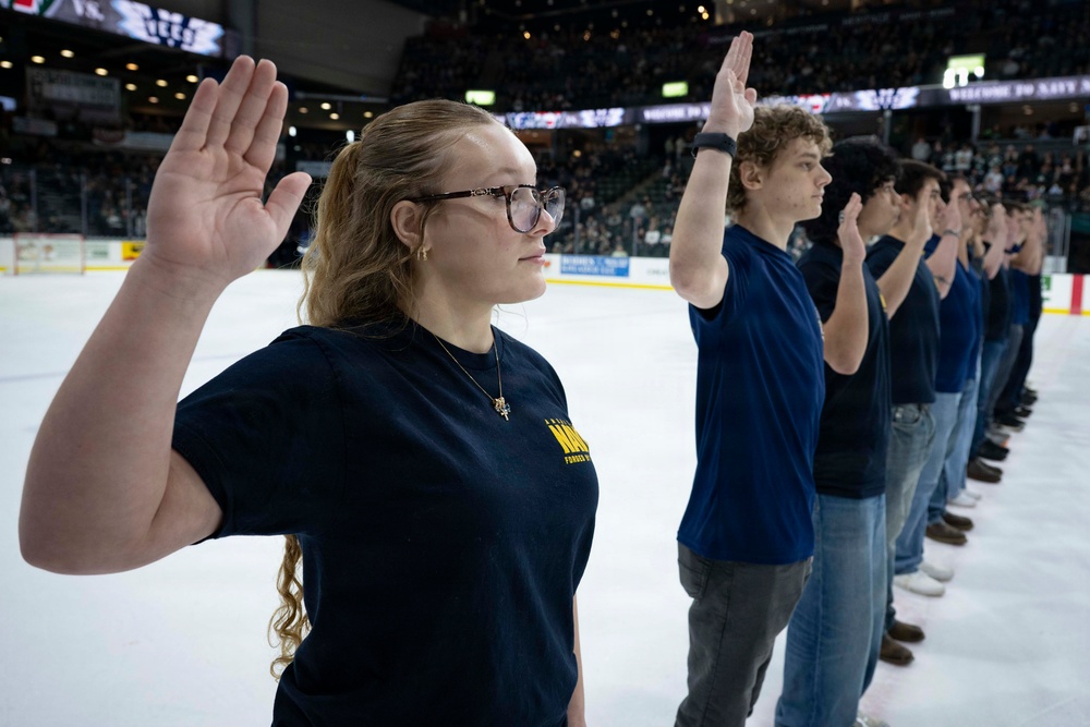 Future Sailors Enlist During Navy Night at Angel of the Winds Arena